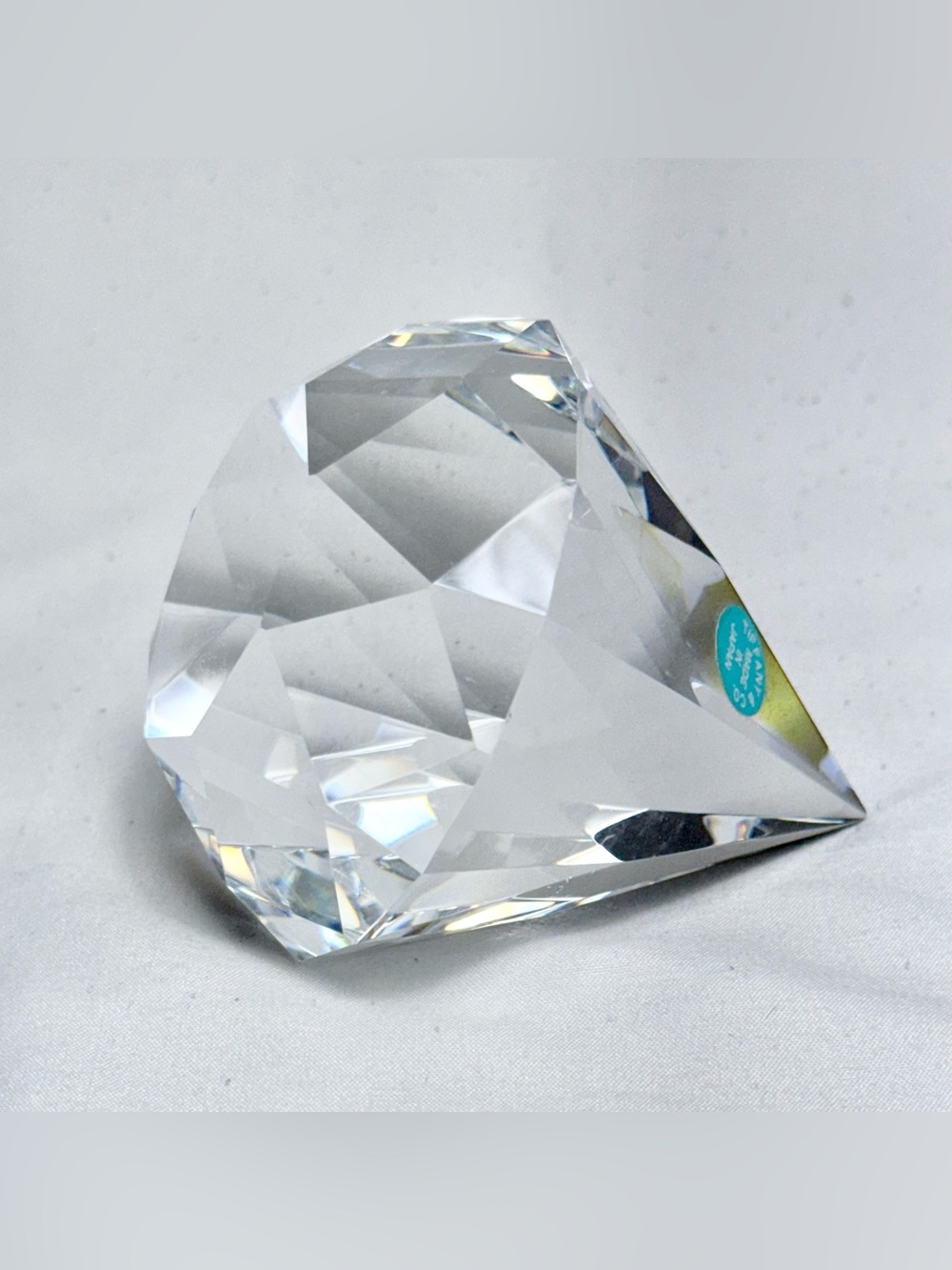 TIFFANY & CO. Vintage Crystal Diamond Paperweight